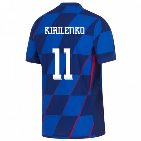 Kandiny Kinderen Kroatië Ivana Kirilenko #11 Blauw Uitshirt Uittenue 24-26 T-Shirt