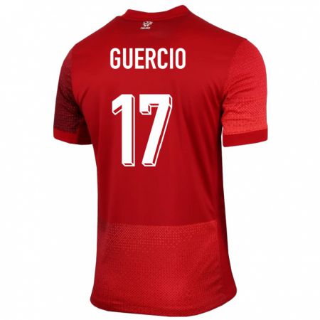 Kandiny Bambino Maglia Polonia Tomasso Guercio #17 Rosso Kit Gara Away 24-26 Maglietta