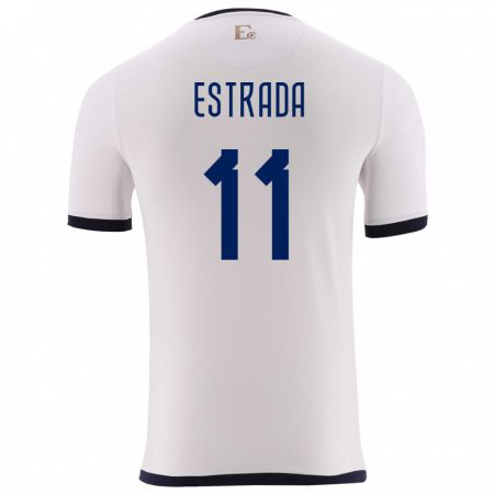 Kandiny Kinder Ecuador Michael Estrada #11 Weiß Auswärtstrikot Trikot 24-26 T-Shirt Österreich