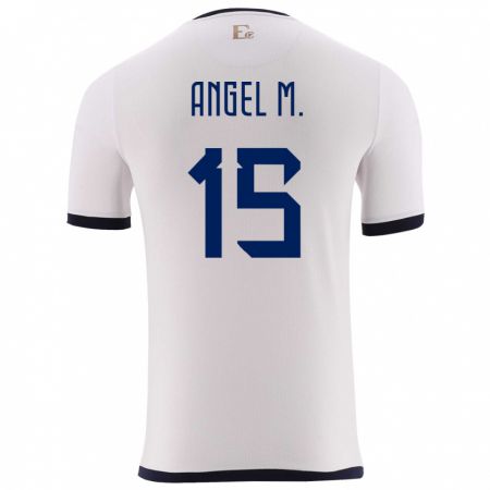 Kandiny Bambino Maglia Ecuador Angel Mena #15 Bianco Kit Gara Away 24-26 Maglietta