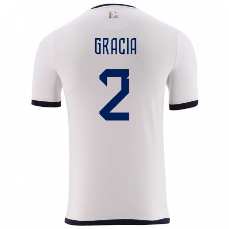 Kandiny Bambino Maglia Ecuador Ericka Gracia #2 Bianco Kit Gara Away 24-26 Maglietta