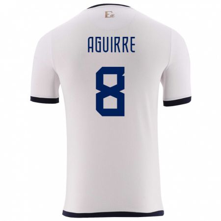 Kandiny Bambino Maglia Ecuador Marthina Aguirre #8 Bianco Kit Gara Away 24-26 Maglietta