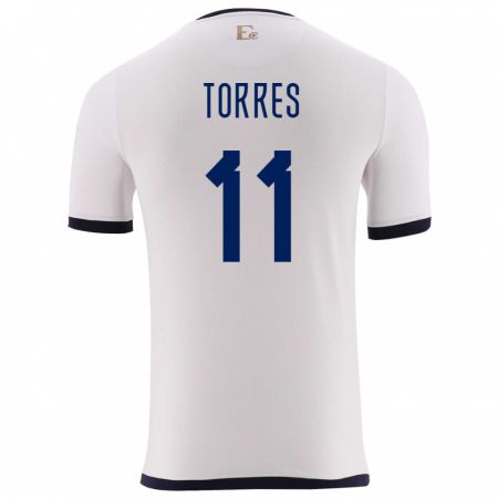 KandinyキッズエクアドルAmbar Torres#11白アウェイシャツ24-26ジャージーユニフォーム