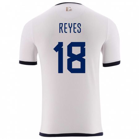 Kandiny Bambino Maglia Ecuador Ashley Reyes #18 Bianco Kit Gara Away 24-26 Maglietta