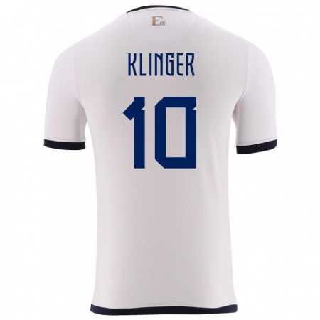 Kandiny Kinder Ecuador Jose Klinger #10 Weiß Auswärtstrikot Trikot 24-26 T-Shirt Österreich