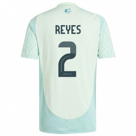 Kandiny Kinder Mexiko Luis Reyes #2 Leinengrün Auswärtstrikot Trikot 24-26 T-Shirt Österreich