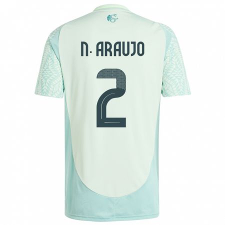 Kandiny Bambino Maglia Messico Nestor Araujo #2 Lino Verde Kit Gara Away 24-26 Maglietta