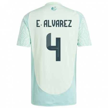 Kandiny Kinderen Mexico Edson Alvarez #4 Linnen Groen Uitshirt Uittenue 24-26 T-Shirt