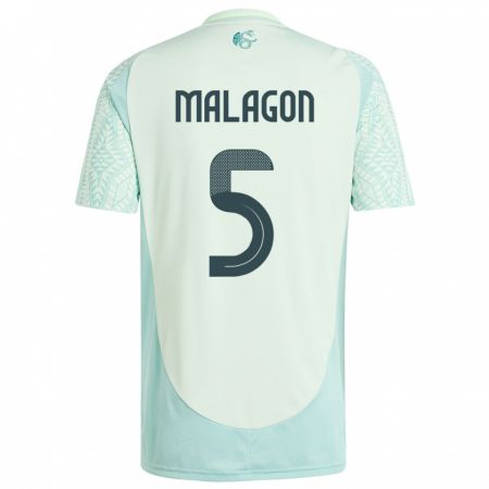 Kandiny Kinder Mexiko Luis Malagon #5 Leinengrün Auswärtstrikot Trikot 24-26 T-Shirt Österreich