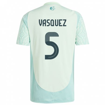 Kandiny Bambino Maglia Messico Johan Vasquez #5 Lino Verde Kit Gara Away 24-26 Maglietta