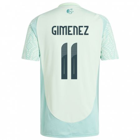 Kandiny Kinder Mexiko Santiago Gimenez #11 Leinengrün Auswärtstrikot Trikot 24-26 T-Shirt Österreich