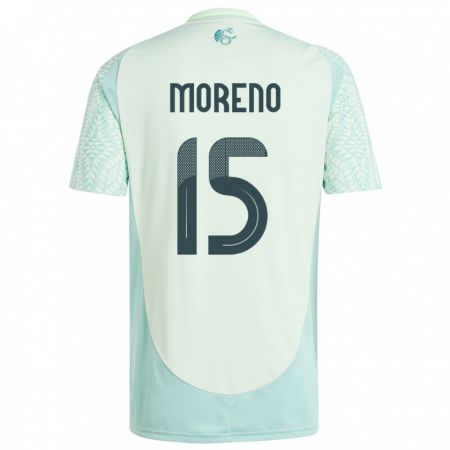 Kandiny Kinder Mexiko Hector Moreno #15 Leinengrün Auswärtstrikot Trikot 24-26 T-Shirt Österreich