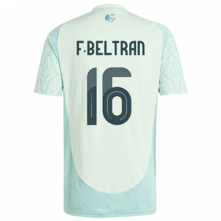 Kandiny Kinder Mexiko Fernando Beltran #16 Leinengrün Auswärtstrikot Trikot 24-26 T-Shirt Österreich