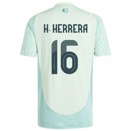 Kandiny Bambino Maglia Messico Hector Herrera #16 Lino Verde Kit Gara Away 24-26 Maglietta