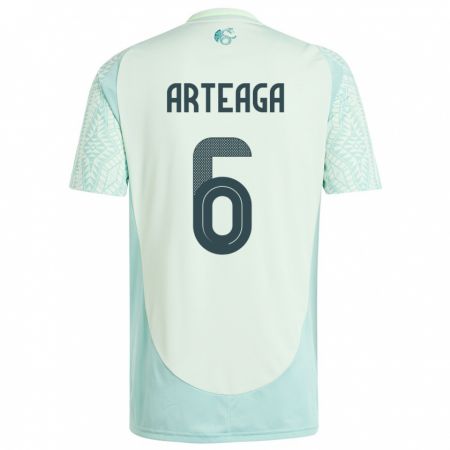 Kandiny Kinder Mexiko Gerardo Arteaga #6 Leinengrün Auswärtstrikot Trikot 24-26 T-Shirt Österreich