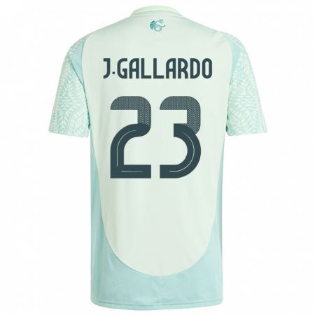 Kandiny Bambino Maglia Messico Jesus Gallardo #23 Lino Verde Kit Gara Away 24-26 Maglietta