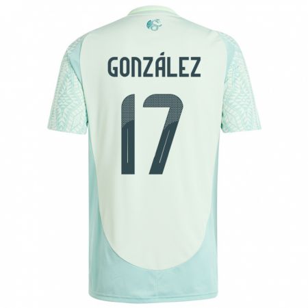 Kandiny Kinderen Mexico Alison Gonzalez #17 Linnen Groen Uitshirt Uittenue 24-26 T-Shirt