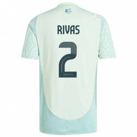 Kandiny Bambino Maglia Messico Jesus Rivas #2 Lino Verde Kit Gara Away 24-26 Maglietta