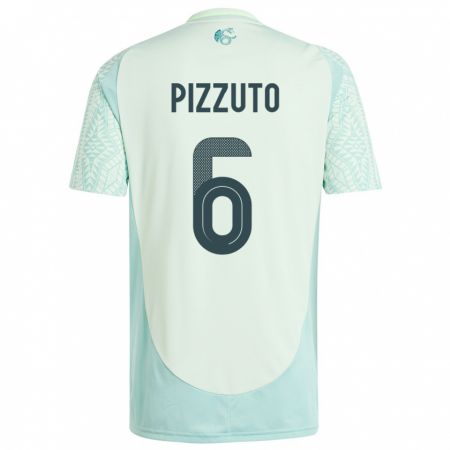 Kandiny Kinder Mexiko Eugenio Pizzuto #6 Leinengrün Auswärtstrikot Trikot 24-26 T-Shirt Österreich