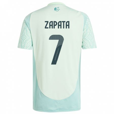 Kandiny Bambino Maglia Messico Angel Zapata #7 Lino Verde Kit Gara Away 24-26 Maglietta