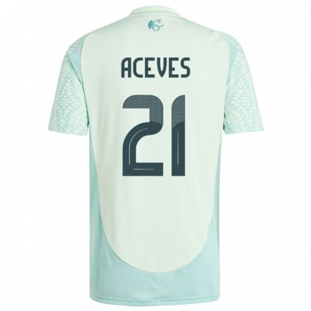 Kandiny Bambino Maglia Messico Daniel Aceves #21 Lino Verde Kit Gara Away 24-26 Maglietta