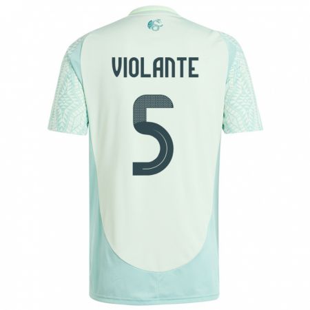 Kandiny Bambino Maglia Messico Isaias Violante #5 Lino Verde Kit Gara Away 24-26 Maglietta