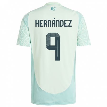 Kandiny Kinder Mexiko Jesus Hernandez #9 Leinengrün Auswärtstrikot Trikot 24-26 T-Shirt Österreich