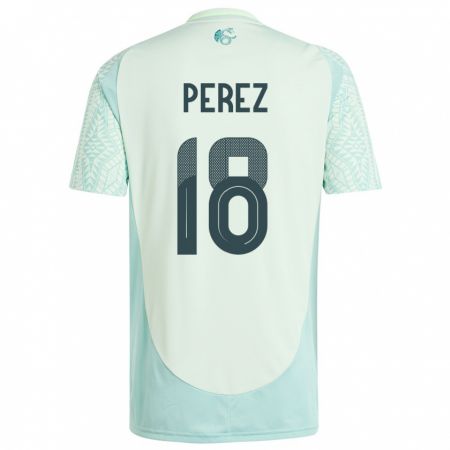 Kandiny Kinder Mexiko Jonathan Perez #18 Leinengrün Auswärtstrikot Trikot 24-26 T-Shirt Österreich