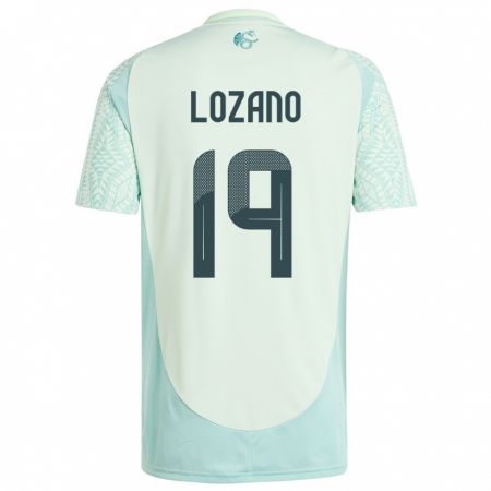 Kandiny Kinder Mexiko Esteban Lozano #19 Leinengrün Auswärtstrikot Trikot 24-26 T-Shirt Österreich