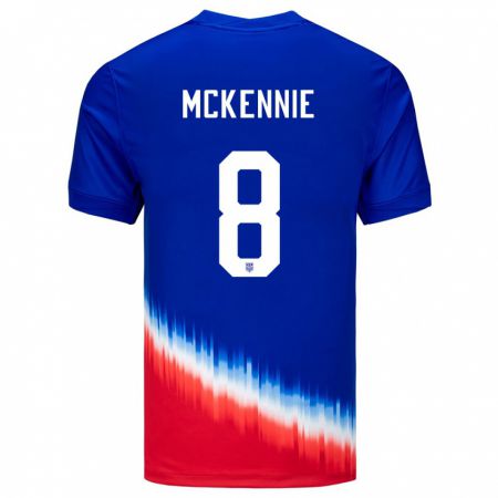 Kandiny Bambino Maglia Stati Uniti Weston Mckennie #8 Blu Kit Gara Away 24-26 Maglietta