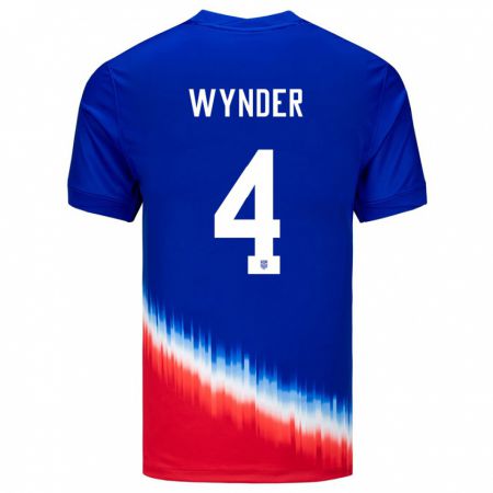 Kandiny Bambino Maglia Stati Uniti Joshua Wynder #4 Blu Kit Gara Away 24-26 Maglietta