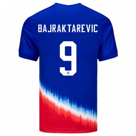 Kandiny Bambino Maglia Stati Uniti Esmir Bajraktarevic #9 Blu Kit Gara Away 24-26 Maglietta