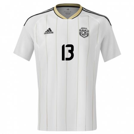 Kandiny Bambino Maglia Costa Rica Emilie Valenciano #13 Bianco Kit Gara Away 24-26 Maglietta