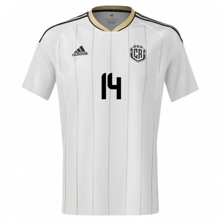 Kandiny Bambino Maglia Costa Rica Timothy Arias #14 Bianco Kit Gara Away 24-26 Maglietta