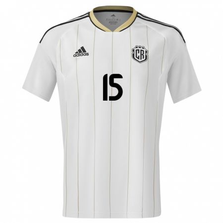 Kandiny Bambino Maglia Costa Rica Jostin Telleria #15 Bianco Kit Gara Away 24-26 Maglietta