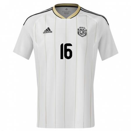 Kandiny Bambino Maglia Costa Rica Aaron Suarez #16 Bianco Kit Gara Away 24-26 Maglietta