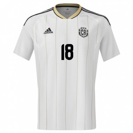 Kandiny Bambino Maglia Costa Rica Aaron Cruz #18 Bianco Kit Gara Away 24-26 Maglietta