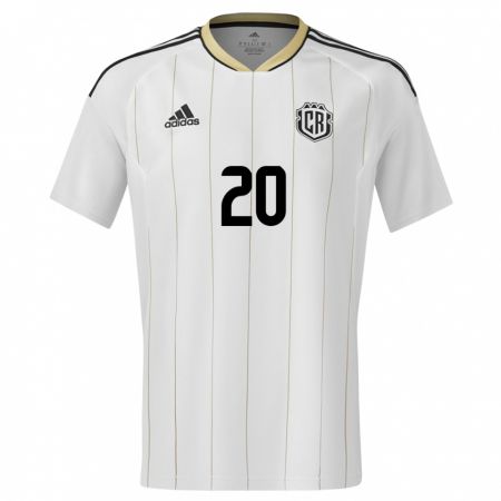 Kandiny Bambino Maglia Costa Rica Brandon Aguilera #20 Bianco Kit Gara Away 24-26 Maglietta