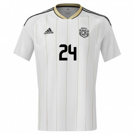 Kandiny Niño Camiseta Costa Rica Douglas Lopez #24 Blanco 2ª Equipación 24-26 La Camisa México