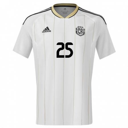 Kandiny Bambino Maglia Costa Rica Anthony Hernandez #25 Bianco Kit Gara Away 24-26 Maglietta