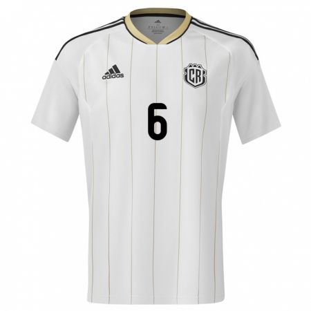 Kandiny Bambino Maglia Costa Rica Carol Sanchez #6 Bianco Kit Gara Away 24-26 Maglietta