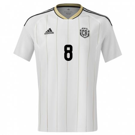 Kandiny Bambino Maglia Costa Rica Daniela Cruz #8 Bianco Kit Gara Away 24-26 Maglietta