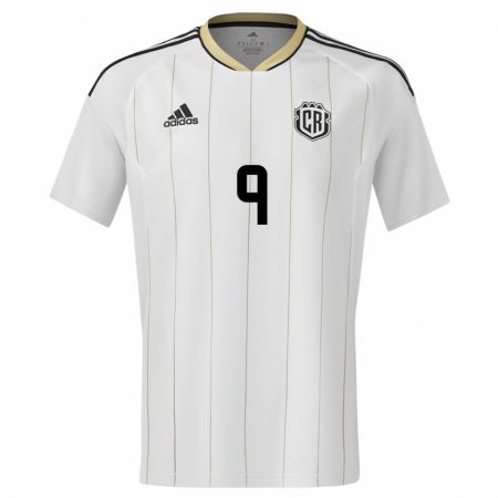 Kandiny Bambino Maglia Costa Rica Doryan Rodriguez #9 Bianco Kit Gara Away 24-26 Maglietta