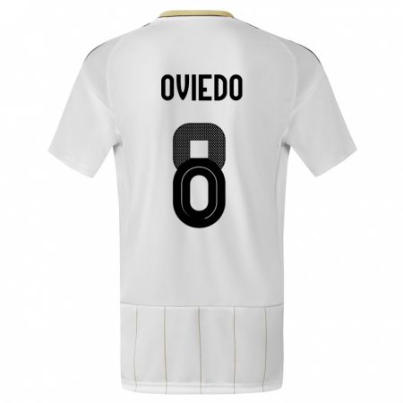 Kandiny Bambino Maglia Costa Rica Bryan Oviedo #8 Bianco Kit Gara Away 24-26 Maglietta