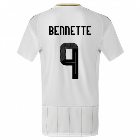 Kandiny Bambino Maglia Costa Rica Jewison Bennette #9 Bianco Kit Gara Away 24-26 Maglietta