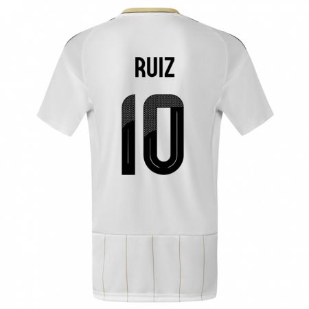 Kandiny Bambino Maglia Costa Rica Bryan Ruiz #10 Bianco Kit Gara Away 24-26 Maglietta