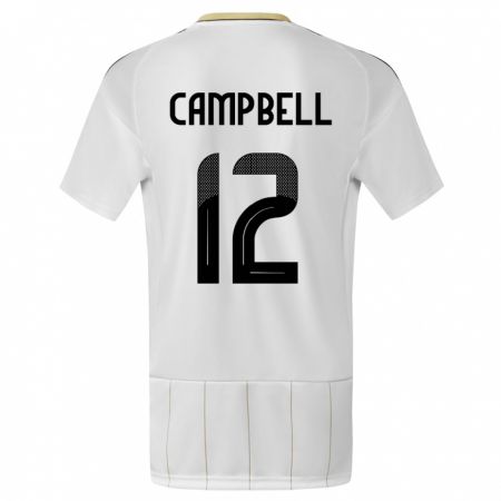 Kandiny Bambino Maglia Costa Rica Joel Campbell #12 Bianco Kit Gara Away 24-26 Maglietta