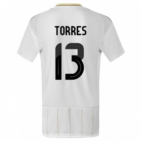 Kandiny Kinderen Costa Rica Gerson Torres #13 Wit Uitshirt Uittenue 24-26 T-Shirt