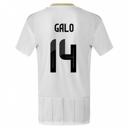 Kandiny Bambino Maglia Costa Rica Orlando Galo #14 Bianco Kit Gara Away 24-26 Maglietta