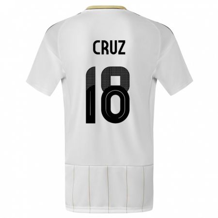 Kandiny Bambino Maglia Costa Rica Aaron Cruz #18 Bianco Kit Gara Away 24-26 Maglietta